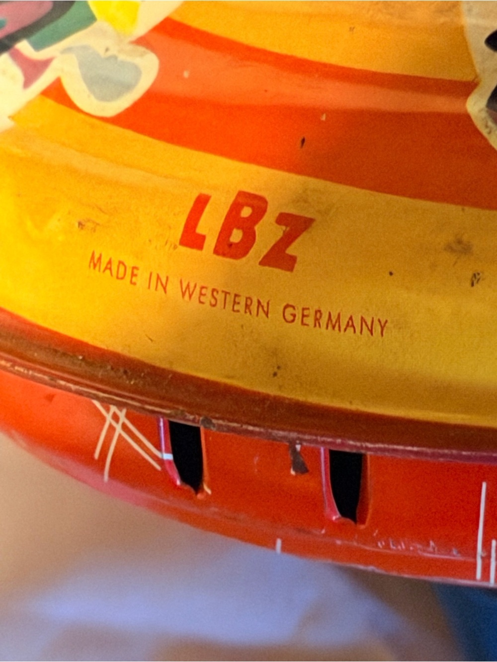 Vintage LBZ Tin Spinning Top Toy Made in Western Germany | Mid Century - Picture 4 of 9